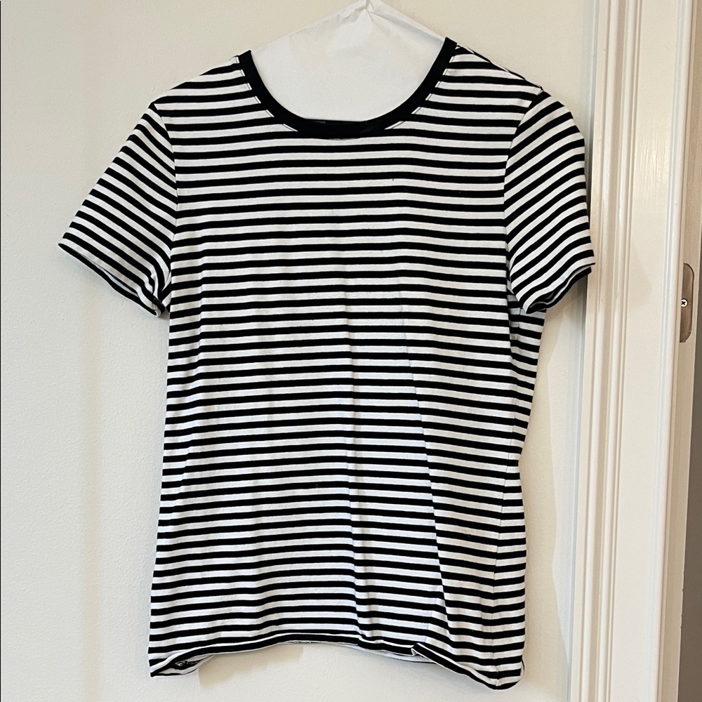 Saks Fifth Avenue Black and White Striped Tee